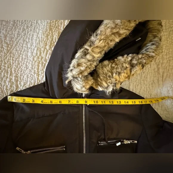 Mango Quilted Long Coat, Chocolate Brown, Size L - Picture 10 of 17